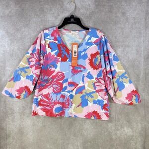 Jude Connelly Daniella Wildflower Peri Top Small Multi Flowers Stretch Peplum